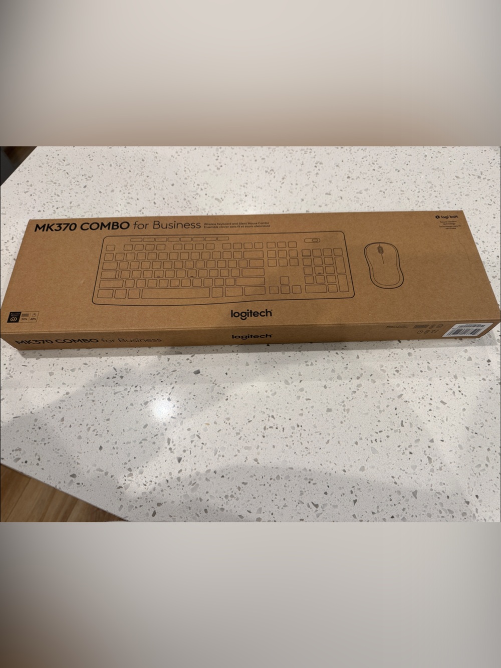 Logitech Wireless Keyboard and Mouse Combo in Brown Packaging
